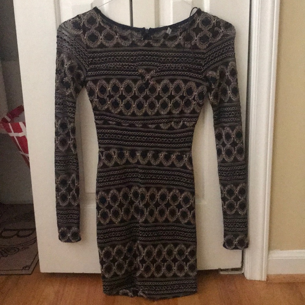 Black and gold dress